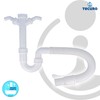 tecuro 1 1/2 Inch Sink Siphon Flexible Shortenable Drain Hose
