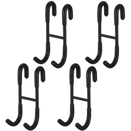 BATHLAVISH Shower Towel Hooks Silver Bathroom Coat Hook Robe Hook SUS304 Stainless Steel Shower Door Hook for Bathroom Bath 4 Packs