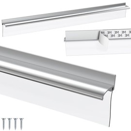 30" Chrome Framed Shower Door Replacement Bottom Deflector, Applied Mounting Tape and Screws