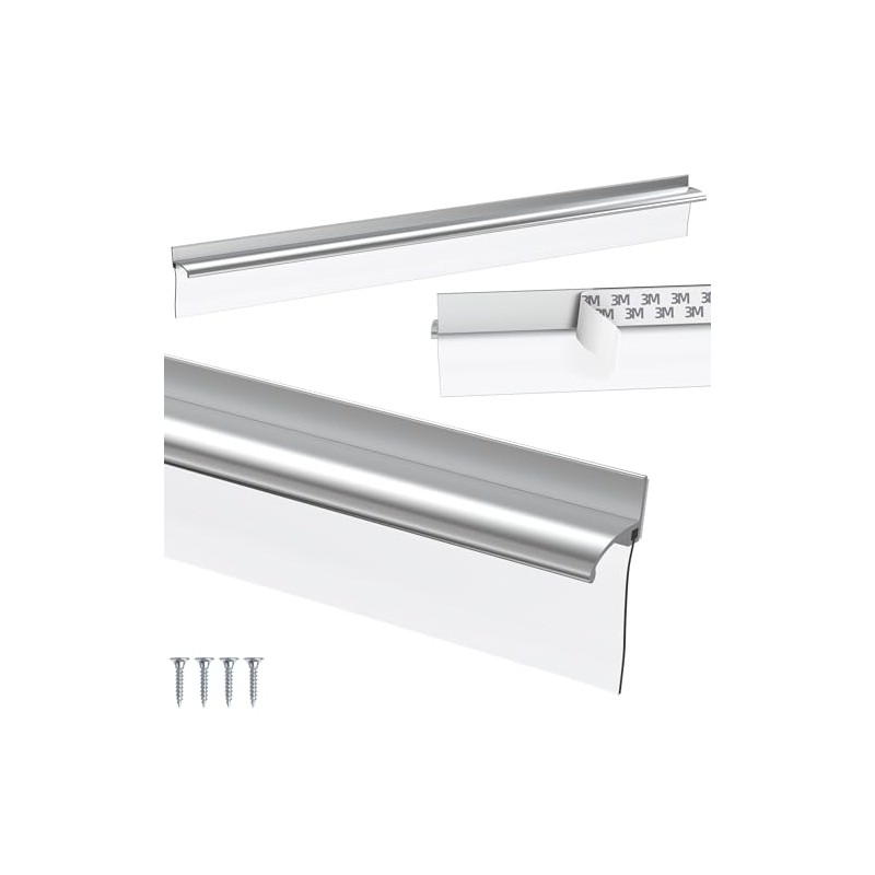 30" Chrome Framed Shower Door Replacement Bottom Deflector, Applied Mounting