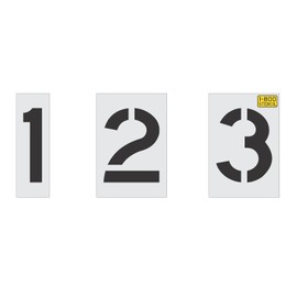 10" Number Kit Stencil - Parking Lot Pavement Stencils - 1/8" (.125") PRO-Grade LDPE - 18 Piece Number Kit (Extra 0,1,2,3,4,5)