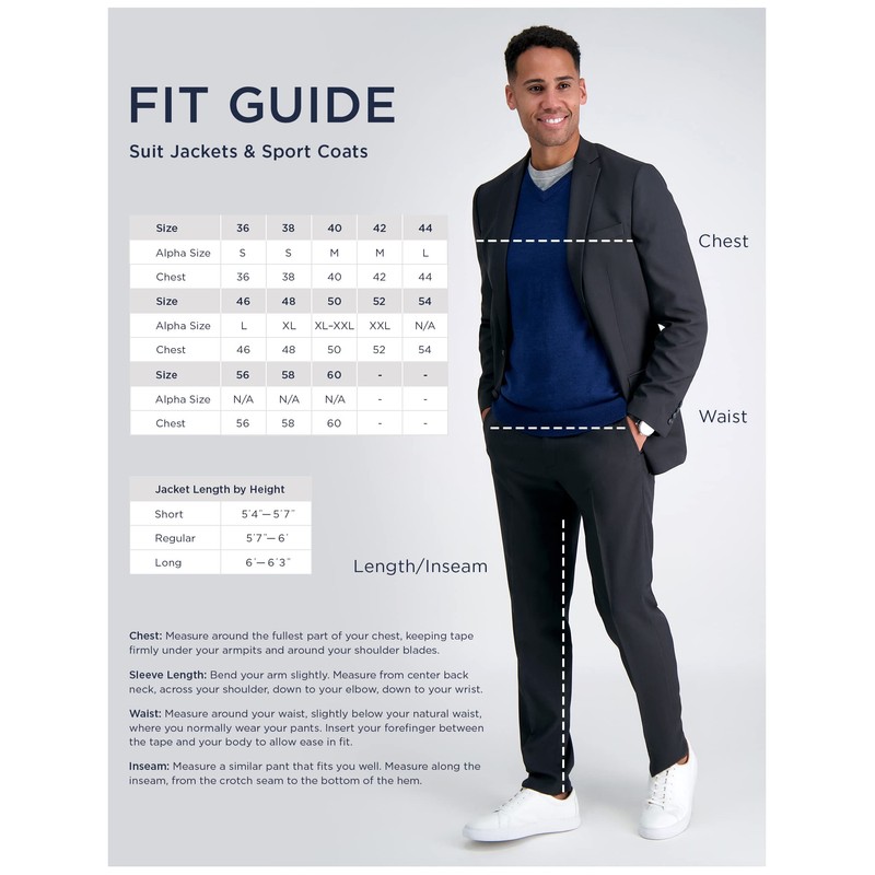 Haggar Men's The Active Series Solid Gab Tailored Fit Blazer