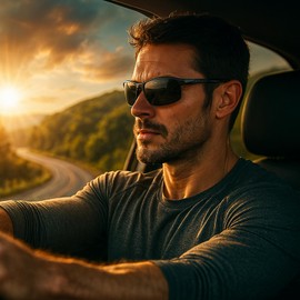 Full Frame Polarized Reader Sunglasses for Men and Women, Wrap Around Sports Sun Reading Glasses UV Protection (black, 1.5x)