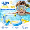 Kids Swim Goggles with Earplugs – Big Frame Anti-Fog No-Leak