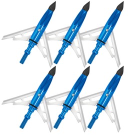 Bombrooster 6 Pack Crossbow Broadheads 100 Grain Chisel Tip Broadhead with Shock Collar Technology