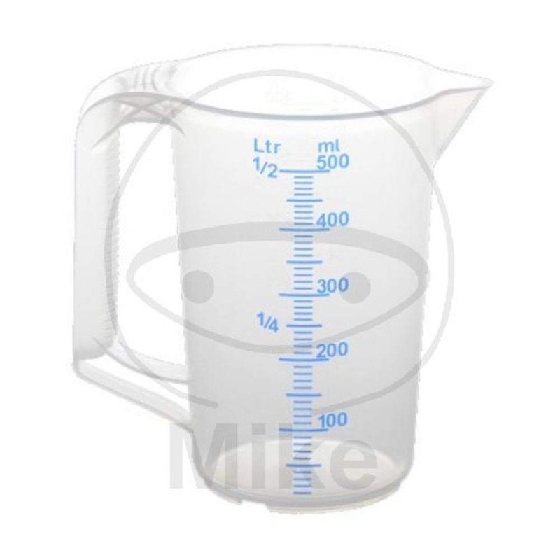 Hunersdorff 935000 Graduated Can with Closed Handle, White/Blue, 500 ml