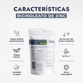 Hebbe - Ricinoleato de Zinc Desodorante Natural para Emulsiones, 500 g