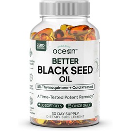 Organics Ocean Better Black Seed Oil Cold Pressed - Pure Nigella Sativa Oil for Immune Support - 5% Thymoquinone - Support Memory, Vitality, and Cellular Health