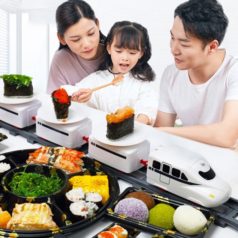 Rotating Sushi Toy Electric Revolving Sushi Toy Rail Train Set