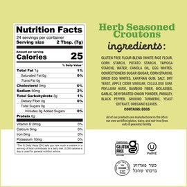 Katz Gluten Free Herb-Seasoned Croutons Perfect for Salads & Soups, No Preservatives, Free of Dairy, Soy, And Nut. Kosher, Allergy-Friendly 6-Pack (6 oz Each)