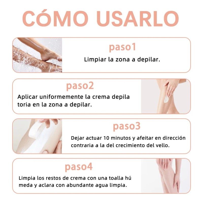 Crema Depilatoria Corporal Con Espátula Para Mujer Y Hombres