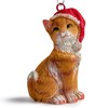 Cat Figurine Christmas Ornaments (Orange Tabby)