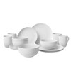 Yoshy 16-Piece White Bone China Dinnerware with Lightweight Durable Chip