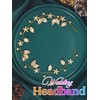 Catery Gold Leaf Headband Flower Headbands Wedding Hair Vine for