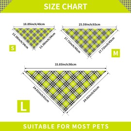 JpGdn 10PCS Dog Bandanas Plaid for Medium Breed Kerchief Washable Triangle Bibs Head Scarves Scarfs for Boys and Girls Grooming Accessories