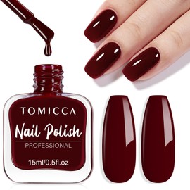 TOMICCA Easy Peel Off Gel Kit Removable Gel Nail Starter Peel Off Base Gel (Maroon Red)
