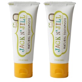 Jack N' Jill Natural Kids Toothpaste - Banana - Organic, Gluten Free, Vegan, BPA Free, Fluoride Free, SLS Free, Dairy Free - Making Toothbrushing Fun for Kids - 1.76 oz (Pack of 2)