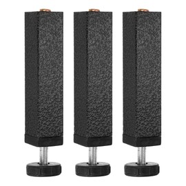 sourcing map 3 Pcs Adjustable Height Center Support Leg, 6 Inch Metal Bed Frame Support Legs, Bed Support Slats Leg for Sofa Cabinet Couch Dresser Table Furniture, Silver