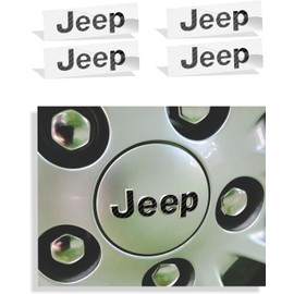 Reflective Concepts Jeep Center Cap Lettering Overlay Decal Stickers - Fits: 2012-2021 Jeep Wrangler (Carbon Fiber)