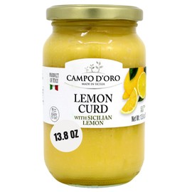 CAMPO D'ORO - Sicilian Lemon Curd, 13.8 oz (390g), Citrus Lemon custard made with fresh lemon, eggs and butter, Dessert, Pie or Tart Filling, Product of Sicily, Italy