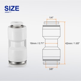 HARFINGTON 10pcs Push to Connect Fittings 3/8" OD x 1/4" OD Straight Pneumatic Connector Zinc Alloy Quick Connect Union Two-Way Fittings for Semi Truck Trailers Air Brake System, White