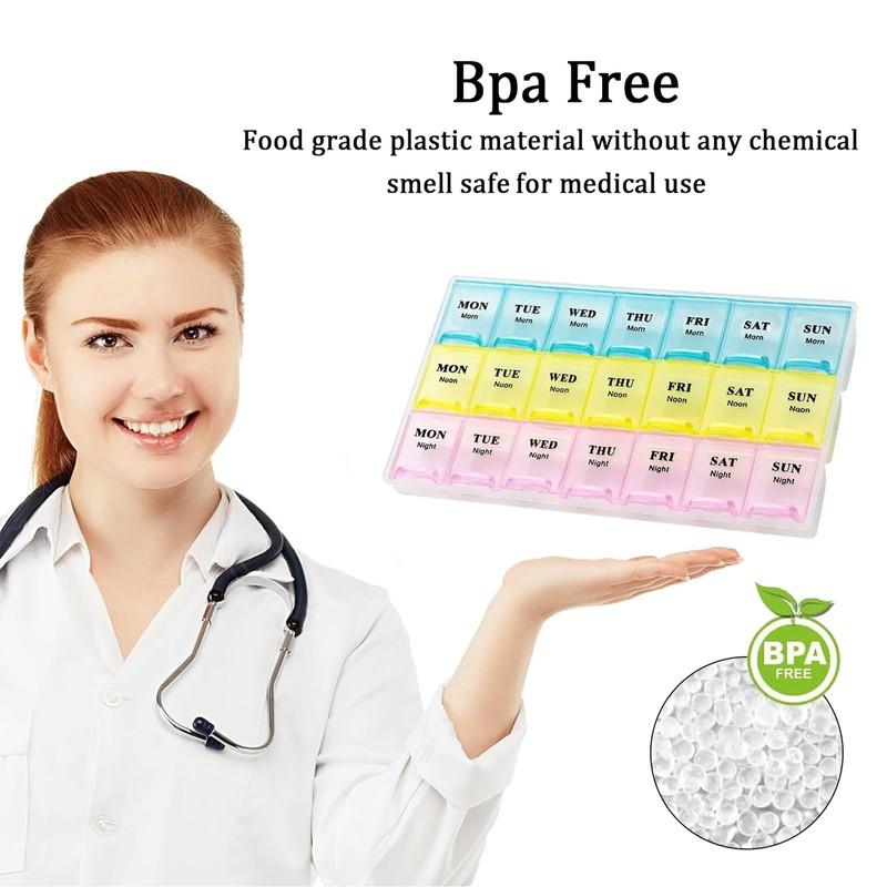 DDUP Portable Weekly Pill Box Organiser | Easy to Open