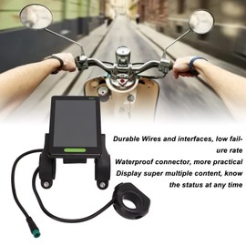 Scooter LCD Display, Electric Meter Control Panel Large Screen, M6C Connector for Modification, Urban Commute Recreation, Speedometer