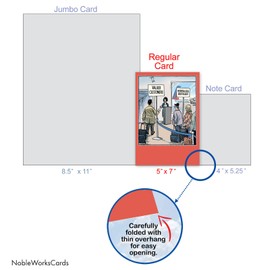 NobleWorks - 1 Funny Birthday Card - Colorful Cartoon Comedic Jokes, Bday Notecard - Valued Customers C2585BDG