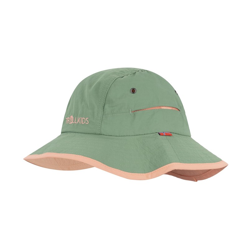 Trollkids Kids Troll Hat, Leaf Green/Dahlia