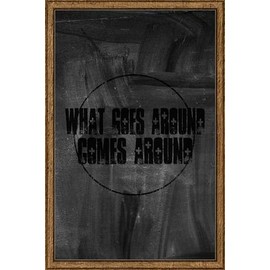 What Goes Around Comes Around Karma Success Balance Motivation Chalk Board Wall Art Decor Funny Gift Large 8 x 12 Inch Sign