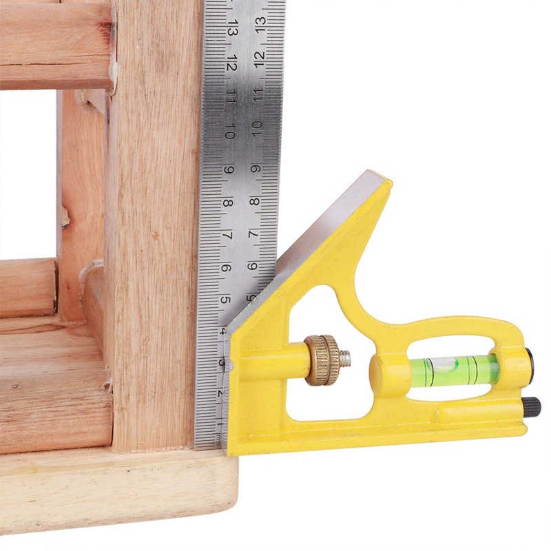 Combination Square, Stainless Steel Combination Square Adjustable Length for Woodworking