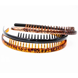 Prettyou Colorful Headbands No Slip Teeth Comb Hairband Set Fashion Styling Multicolor Assorted Accessories Hair Holder Organizer Hair Clips Grip Hoop for Women Girls (L)