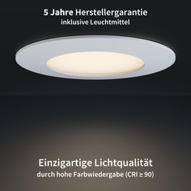 Scandinavian home Lysea Scandinavian home 3er Set LED Einbaustrahler Dimmbar WarmDim 230V 5,8W Warmwei? 60mm - 70mm I Badezimmer geeignet I CRI 90 580lm 3100K 68mm I Wei?-Matt mit Milchglas I LED Spot flach