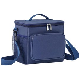 I'm so happy Cooler Bag, Small, Foldable, Soft, Cooler, Stylish, Large Capacity, Shoulder Bag, 3.2 gal (10 L) (Navy)
