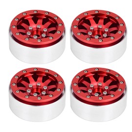 4pcs 1.9" 10 Hole Fashion Alloy Beadlock Wheel Hubs for most 1/10 RC Crawler  (Red)