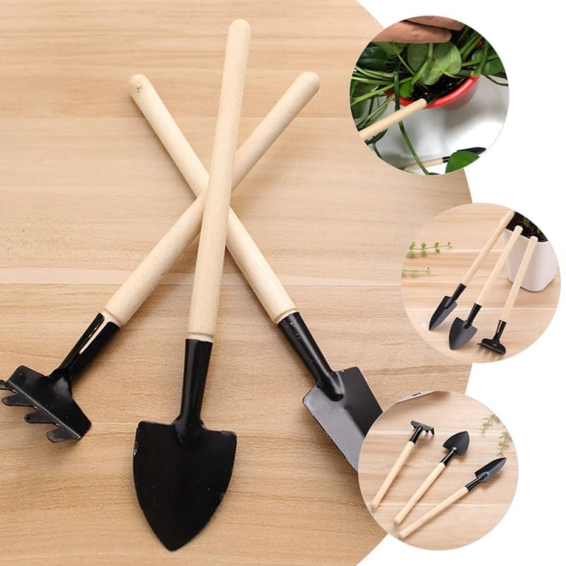 Garneck 8 Sets Mini Gardening Tools with Metal Rake Trowel