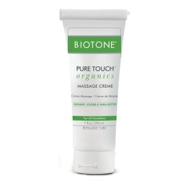 BIOTONE Pure Touch Organics Massage Cream 7oz Body Lubricant Organic Gentle Hydration