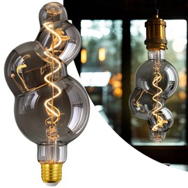 MYEARAYS 40 Watt Decorative Vintage LED Light Bulbs, Special Electroplated Bubble 4W LED Filament Edison Bulb,2700K Oversized Warm Lights,Dimmable E26 Lamp Base,1-Pack