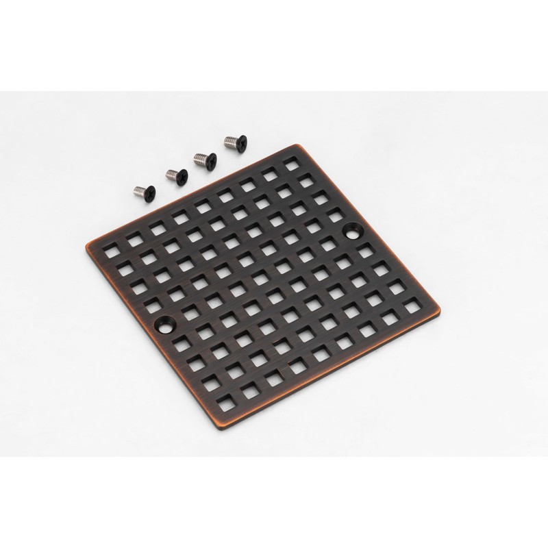 Holge Square Shower Drain Cover, 4 Inch, SUS304 Stainless Steel,