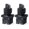 APIELE 2PCS 22MM 3 Position Selector Switch Maintained 1NO1NO LA139A-ED33