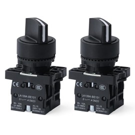 APIELE 2PCS 22MM 3 Position Selector Switch Maintained 1NO1NO LA139A-ED33 (3 Position Maintained)