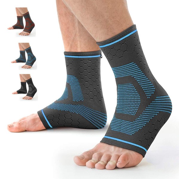 Awenia Foot / Ankle / Heel Spur Bandage, for Running & Sport, for Effective Pain Relief, Premium Ankle Joint Support for Men & Women, blue