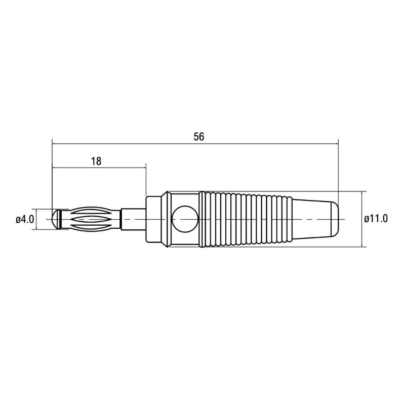 WITTKOWARE 4 mm Banana Plug with Non-Slip Grip Sleeve, Screw/Solder
