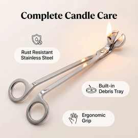 ZHU IN SY Candle Snuffer, Candlesnuffers Wick Snuffer Candle Accessory, Stainless Steel Wick Flame Extinguisher for Putting Out Candle Flame Safely (Silver Candle Wick Trimmer)