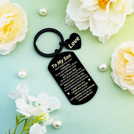 2025 Graduation Gifts for Him 18th Birthday Gifts for Boys Adult Son Sobriety Gift for Men Confirmation Gift for Teenage Boys To My Son Keychain from Mom & Dad