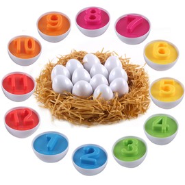 huruirui 12pcs Montessori Spielzeug ab 1 Jahr Osterspielzeug für 1 2 3 Jahre Kinder Passend Zahlen & Farbe Erkennung Frühes Lernen Pädagogischer Spaß Feinmotorik für Ostern Kindertag Geburtstag