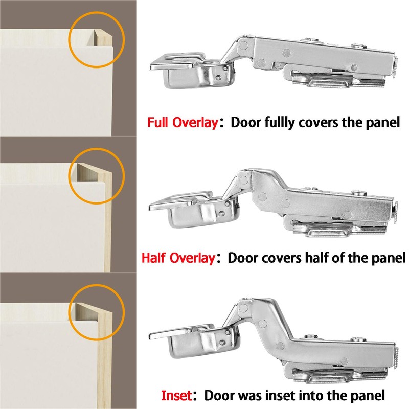 KIMDOT Snap Closing Inset Hinges Frameless Soft Close Cabinet Hardware