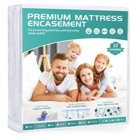 WINKAURA Dorms Hotel Exclusive Twin XL 39" x80" Waterproof Mattress Protector Zippered Fits 6-9 Inch Deep Mattress Pad Cover, WINKAURA Mattress Encasement, Breathable Premium Terry Top Fabric