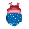 RuffleButts Baby Girls Knit Tie Shoulder Bubble Romper - Stars