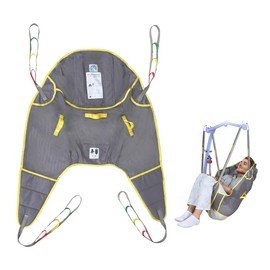 EZ Assistive Patient Lift Divided Leg Sling with Head Support, Mesh Sling,Safety Working Load 500 lbs (S)